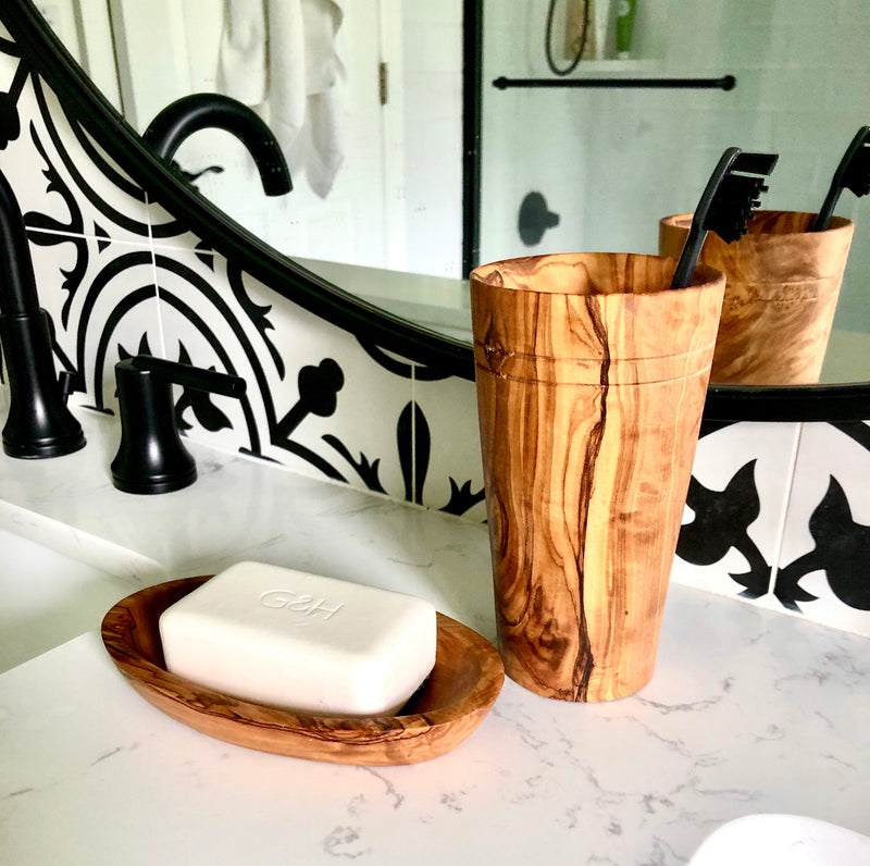 Olive Wood Bathroom Vanity set