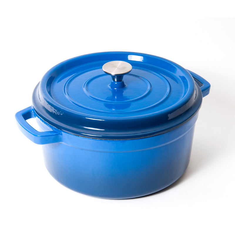 Enameled Cast Iron 5 Quart Dutch Oven with Lid - Blue