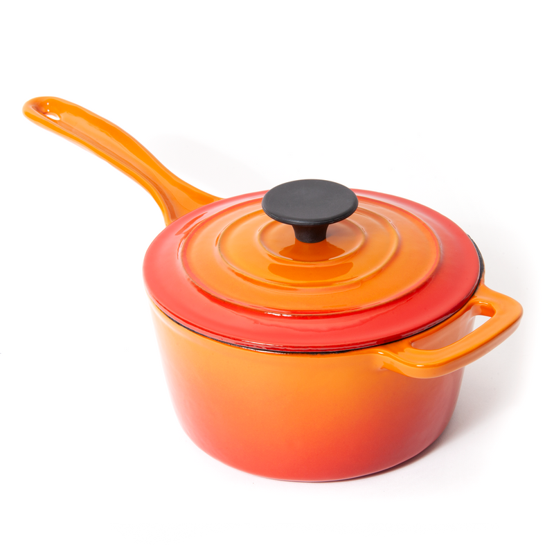Orange Nardelli Enameled Cast Iron Saucepan - 2 Quart