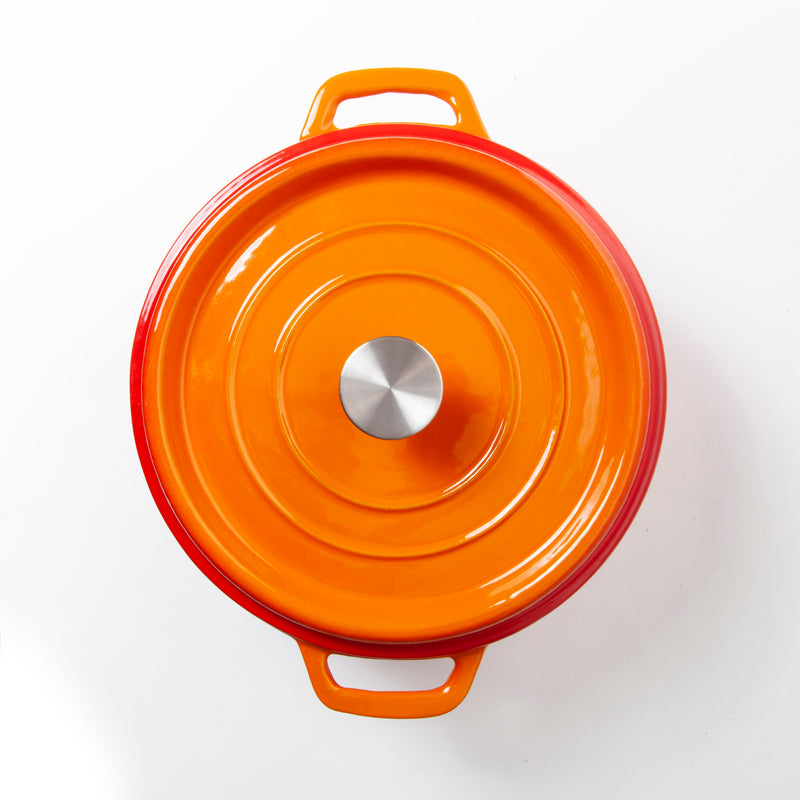Orange Nardelli Enameled Cast Iron Dutch Oven - 5 Quart