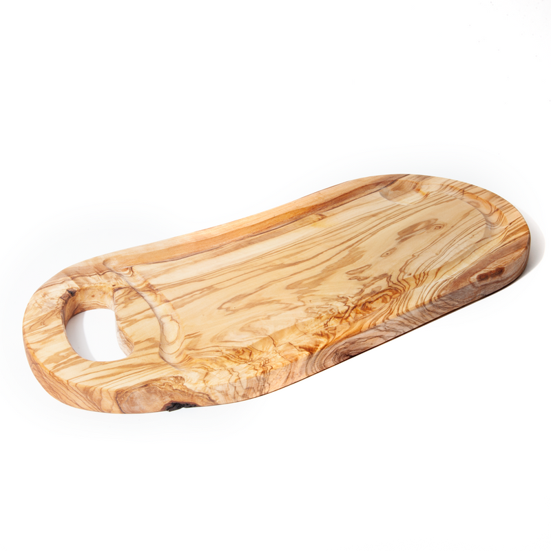 Nardelli Olive Wood Board with Groove and Hole Handle 16" L