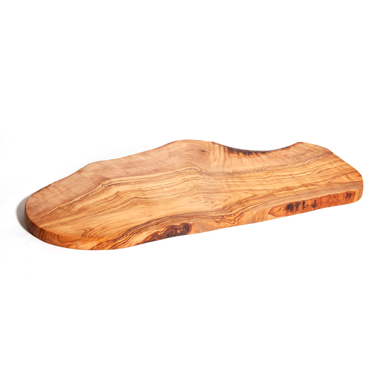 Nardelli Rustic Olive Wood Cutting/Serving Boards with Olive Wood Tree Bark Sided